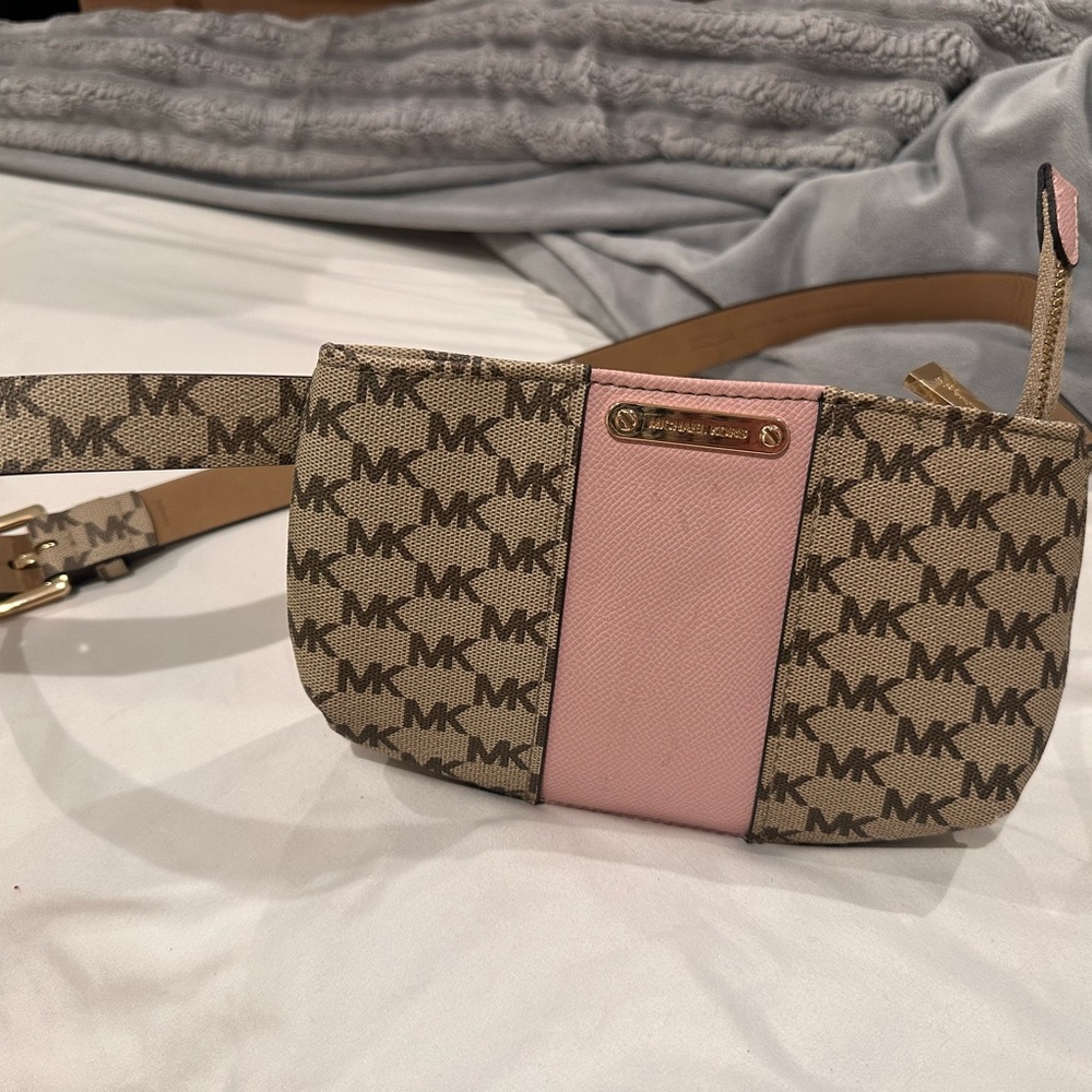 Michael Kors Pink and Tan Women's Belt Bag